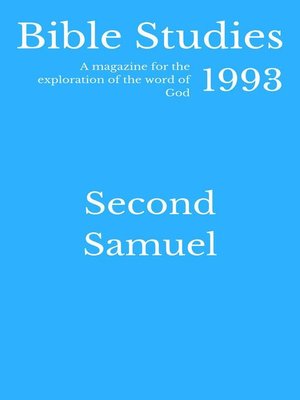 cover image of Bible Studies 1993--Second Samuel